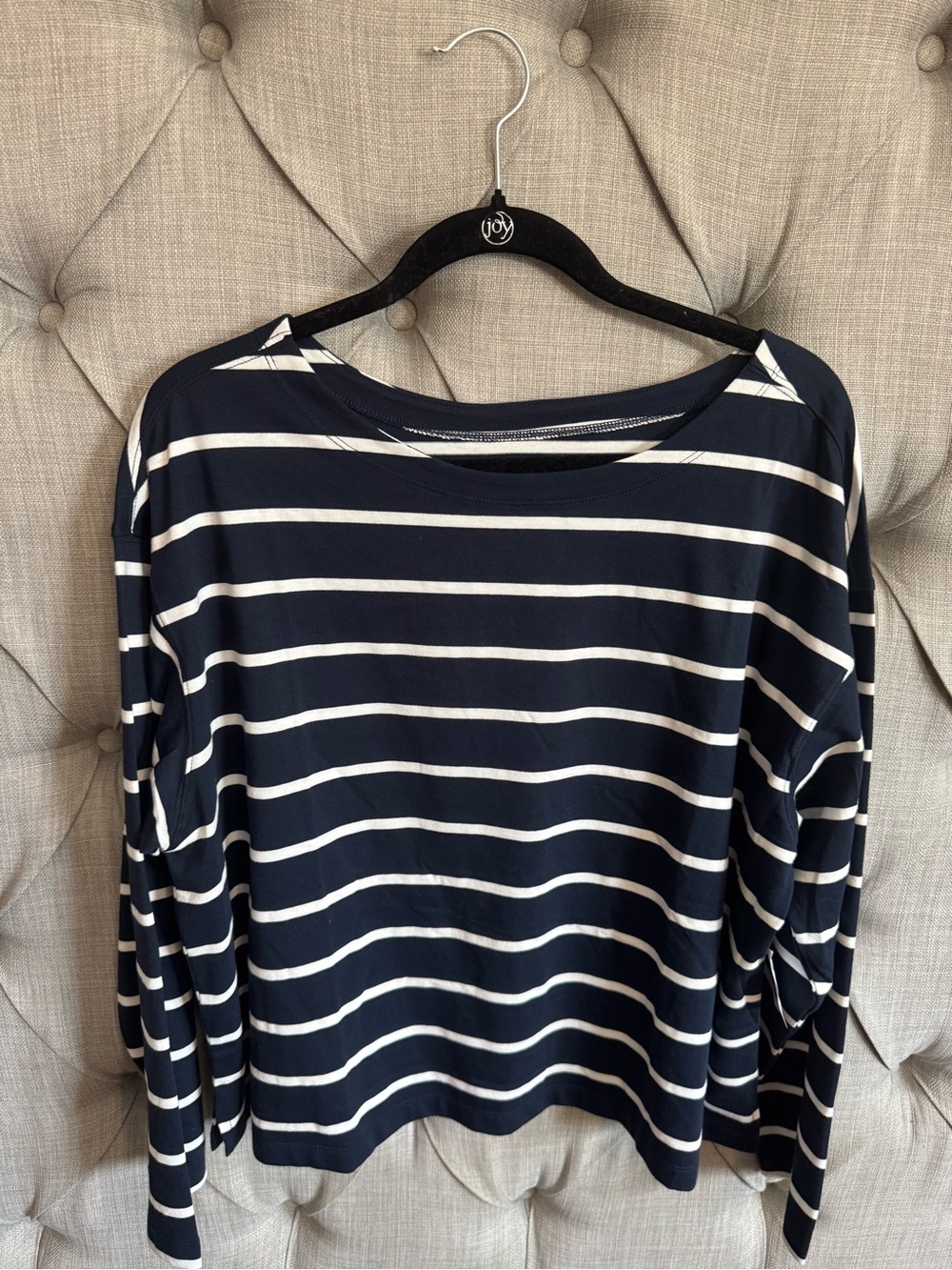 Old Navy Navy & White Striped Long Sleeve Tee